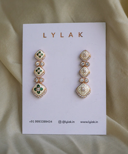 Meenakari Dangler Stud Earrings