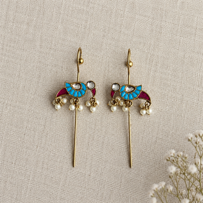 White Mitthu Parrot Ear Cuffs