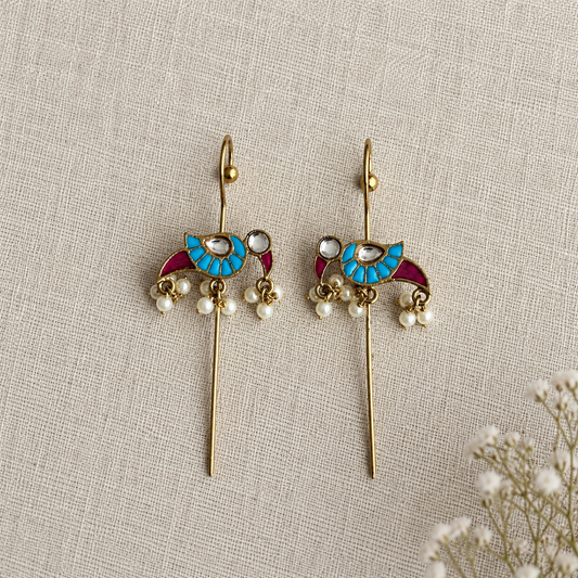 White Mitthu Parrot Ear Cuffs