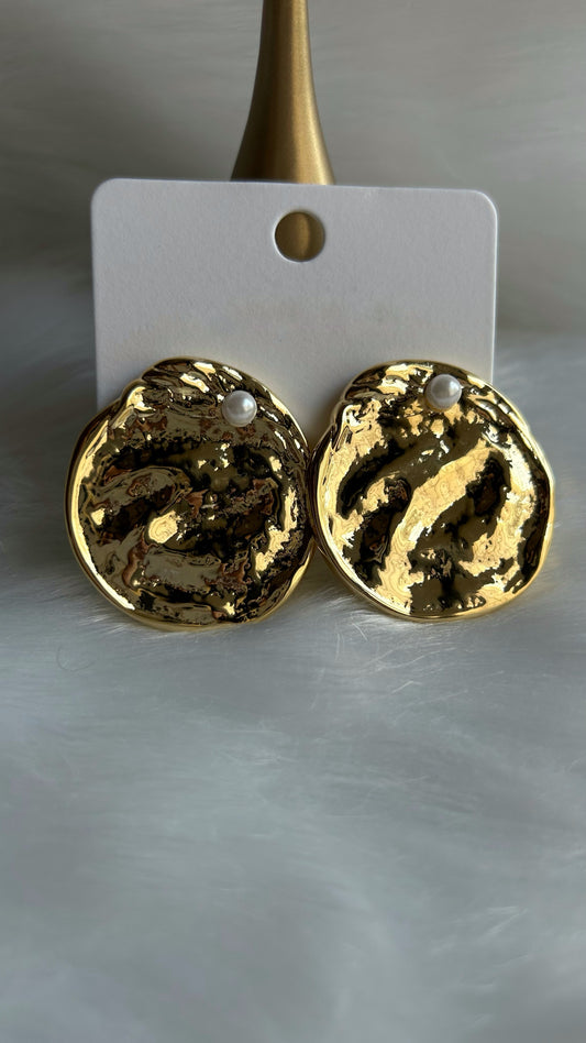 Gold Plated Coin Earring