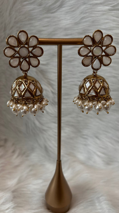 Aanya Mother of Pearl Jhumkas