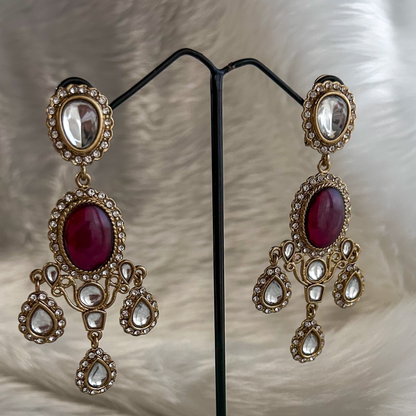 Red Chandelier Earrings