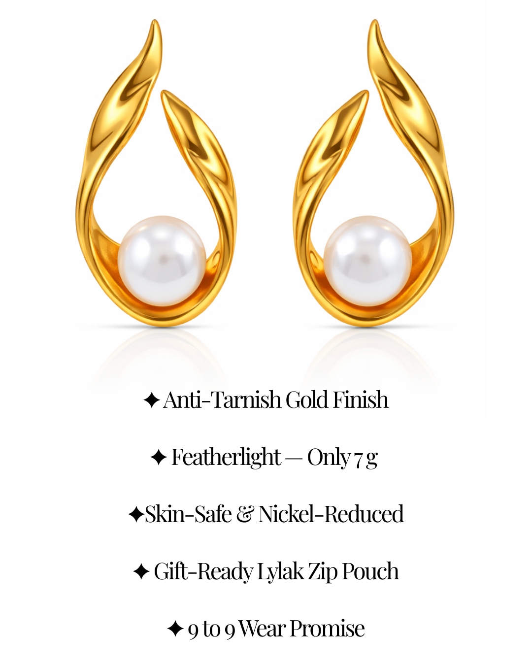 Pearl Twist Stud Earrings