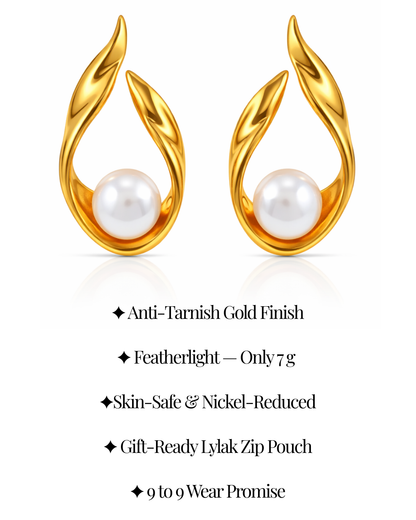Pearl Twist Stud Earrings