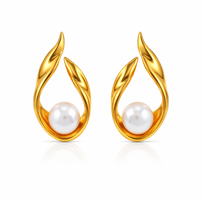 Pearl Twist Stud Earrings