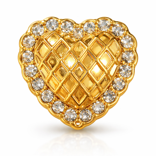 Golden Heart Stud Earrings