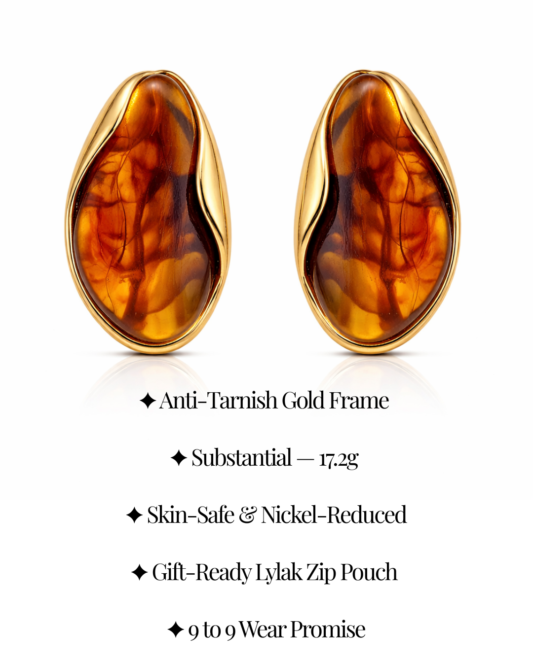 Amber Hour Stud Earrings