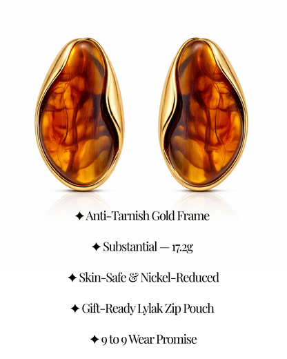 Amber Hour Stud Earrings