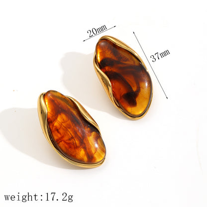 Amber Hour Stud Earrings