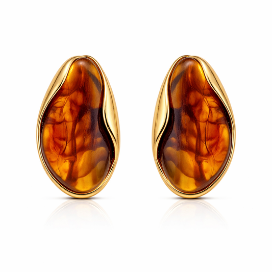 Amber Hour Stud Earrings