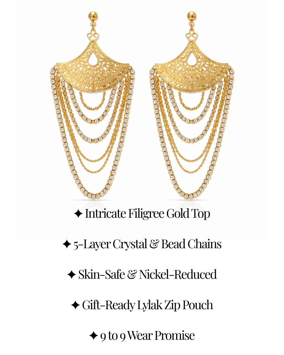 Jali Tassel Drop Earrings