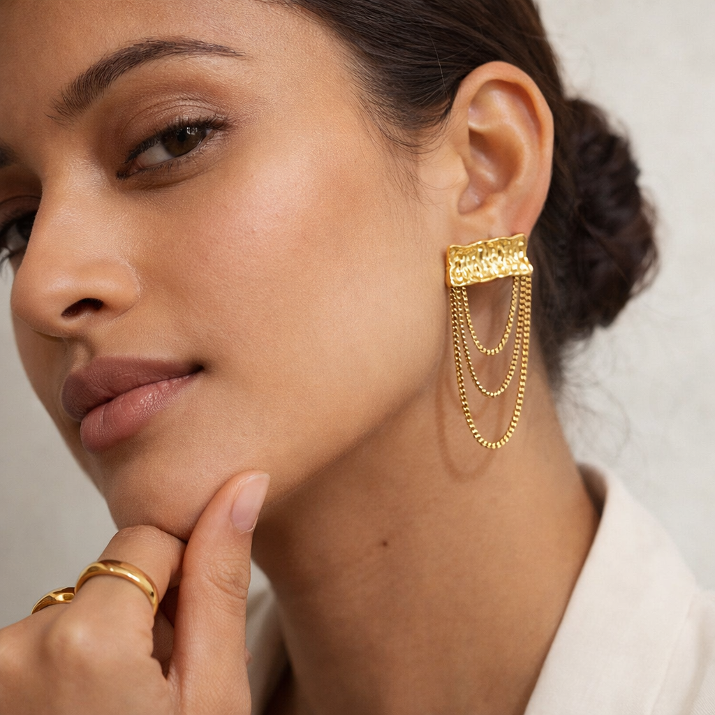 Cascade Bar Drop Earrings