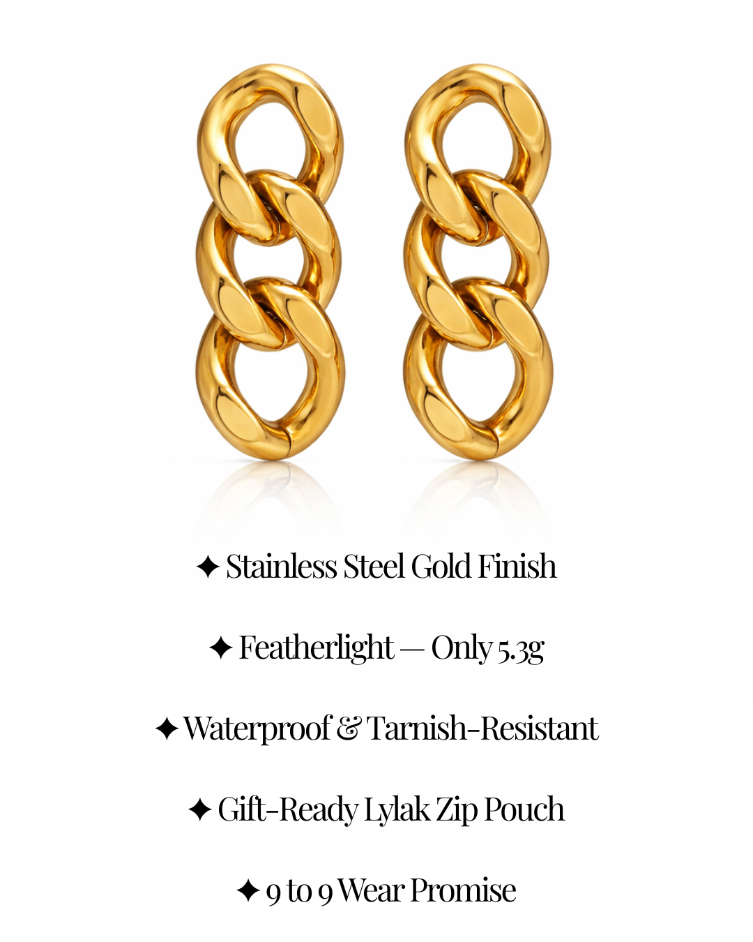 Cuban Link Drop Earrings