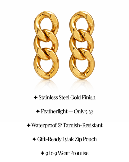 Cuban Link Drop Earrings