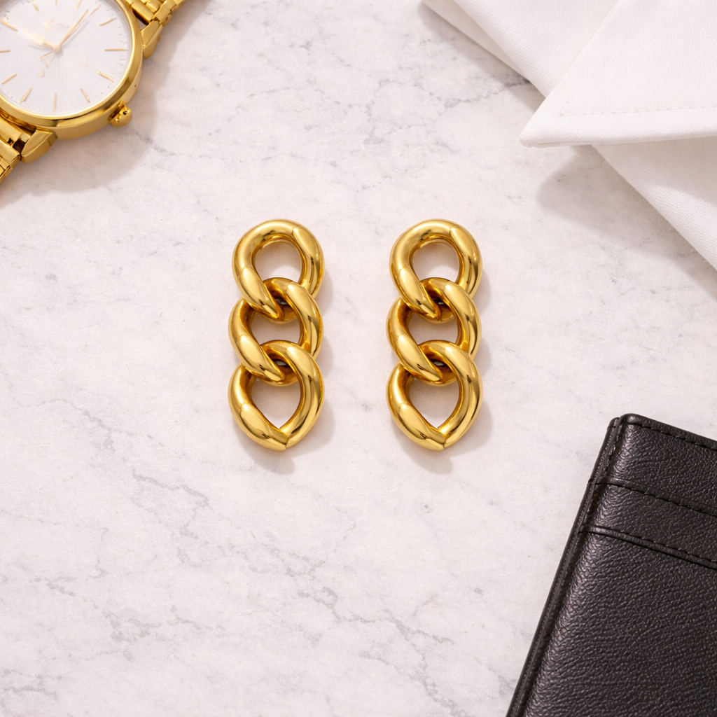 Cuban Link Drop Earrings