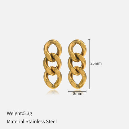 Cuban Link Drop Earrings