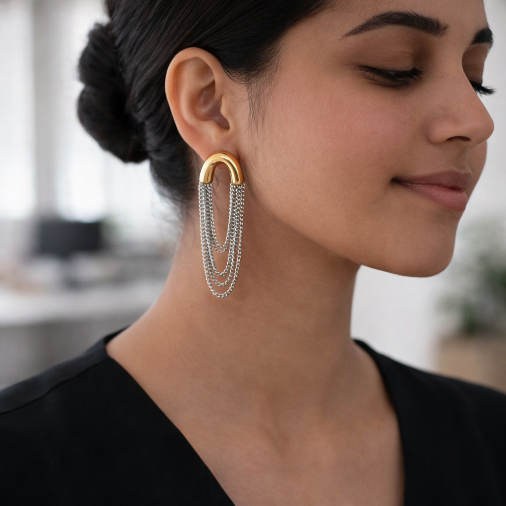 Arc & Flow Drop Earrings