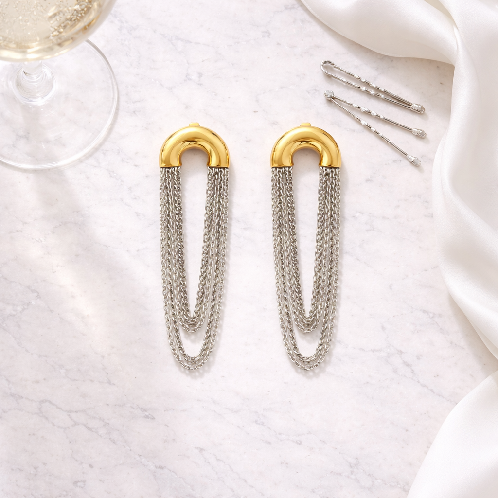 Arc & Flow Drop Earrings