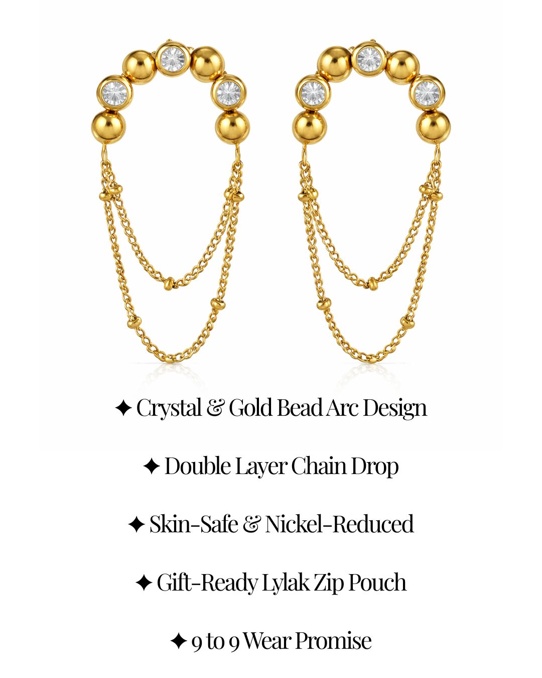 Crystal Loop Chain Earrings