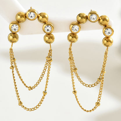 Crystal Loop Chain Earrings
