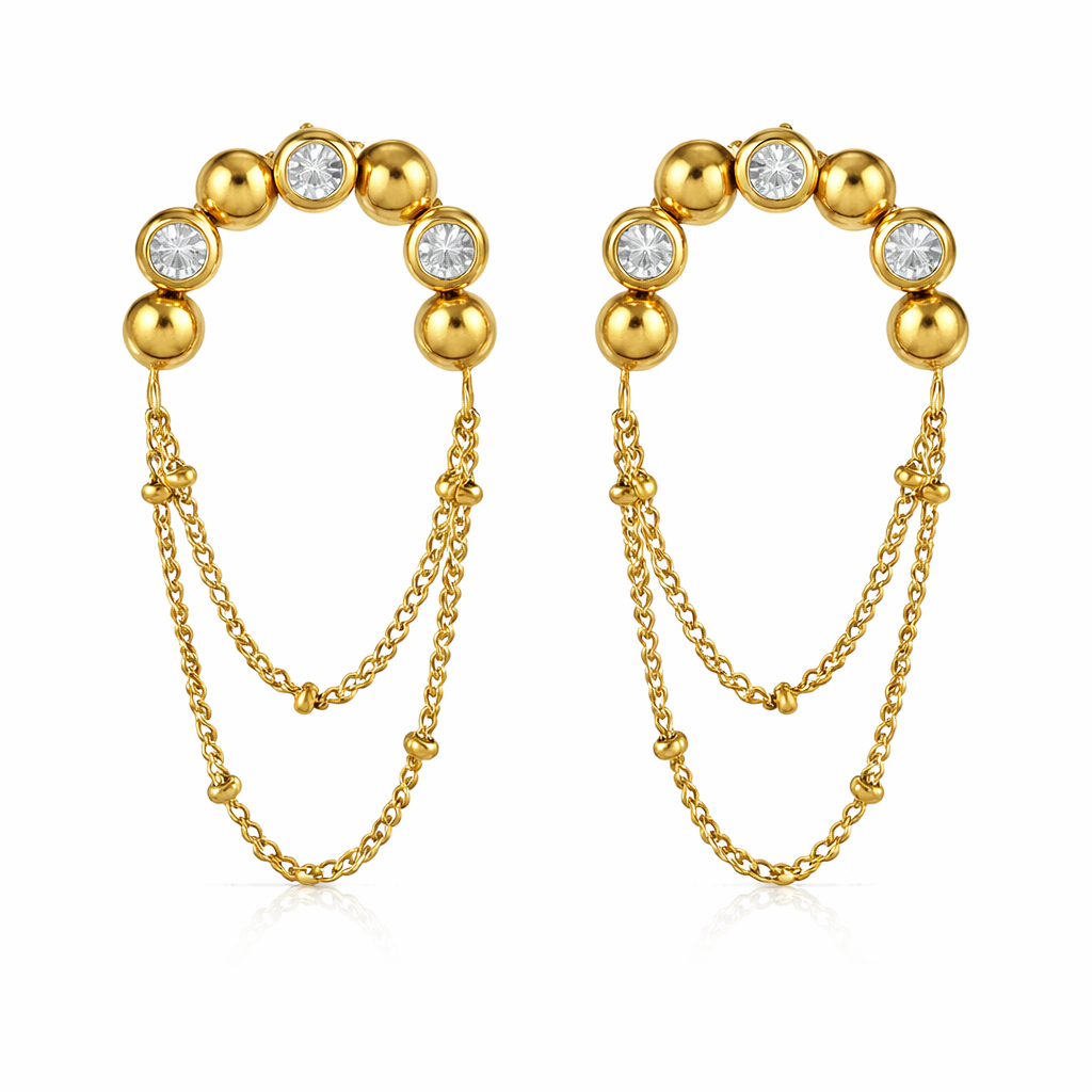 Crystal Loop Chain Earrings