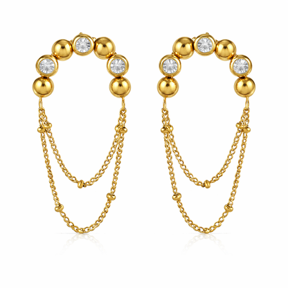 Crystal Loop Chain Earrings