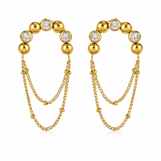 Crystal Loop Chain Earrings