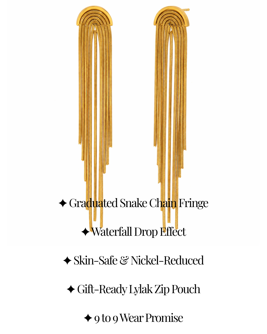 Golden Cascade Tassel Earrings