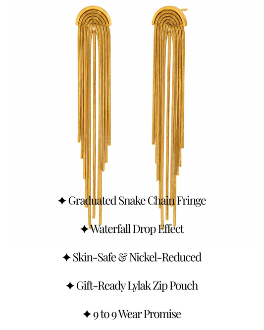 Golden Cascade Tassel Earrings