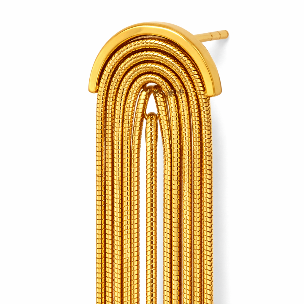 Golden Cascade Tassel Earrings