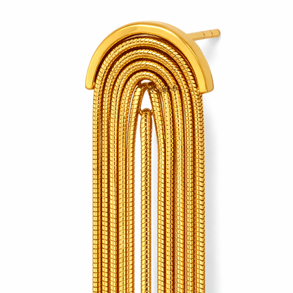 Golden Cascade Tassel Earrings