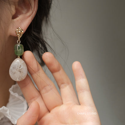 Aarya Frosted Drop Earrings