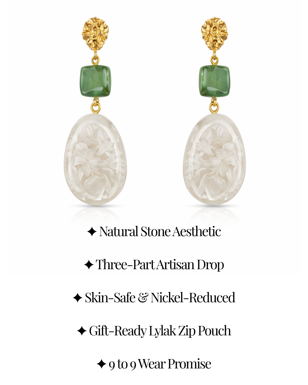 Aarya Frosted Drop Earrings
