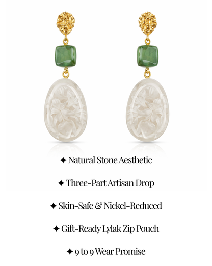 Aarya Frosted Drop Earrings