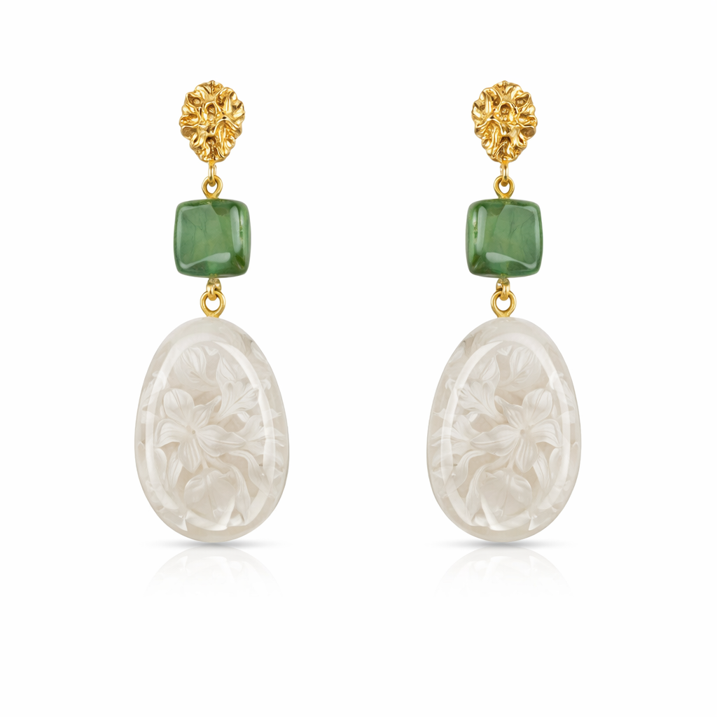 Aarya Frosted Drop Earrings