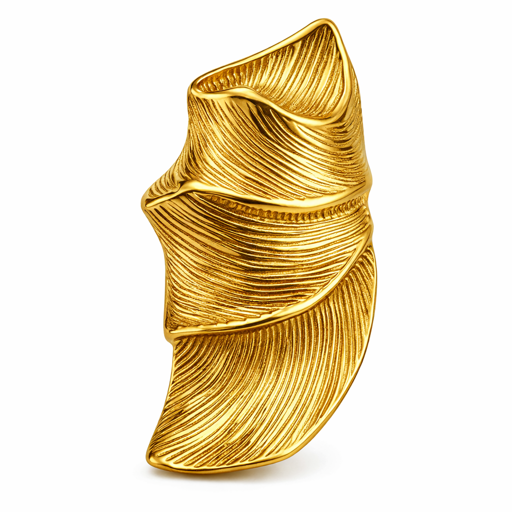 Golden Leaf Stud Earrings