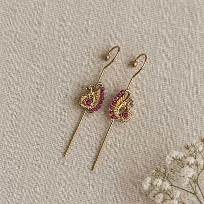 Ruby Kalapi Peacock Ear Cuffs