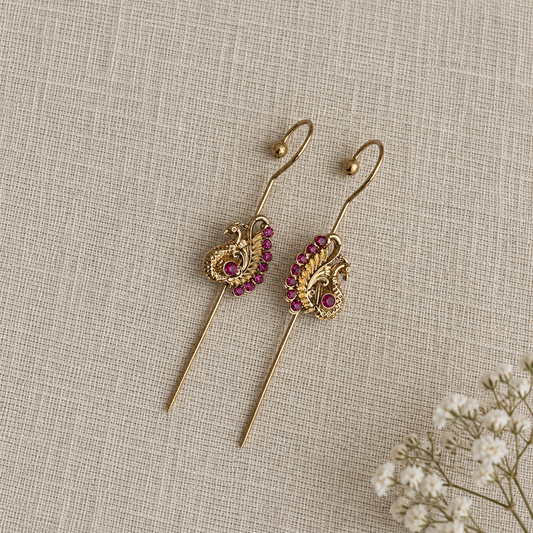Ruby Kalapi Peacock Ear Cuffs