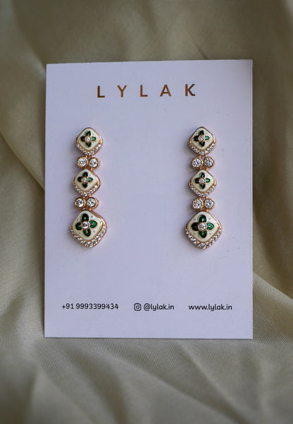 Meenakari Dangler Stud Earrings