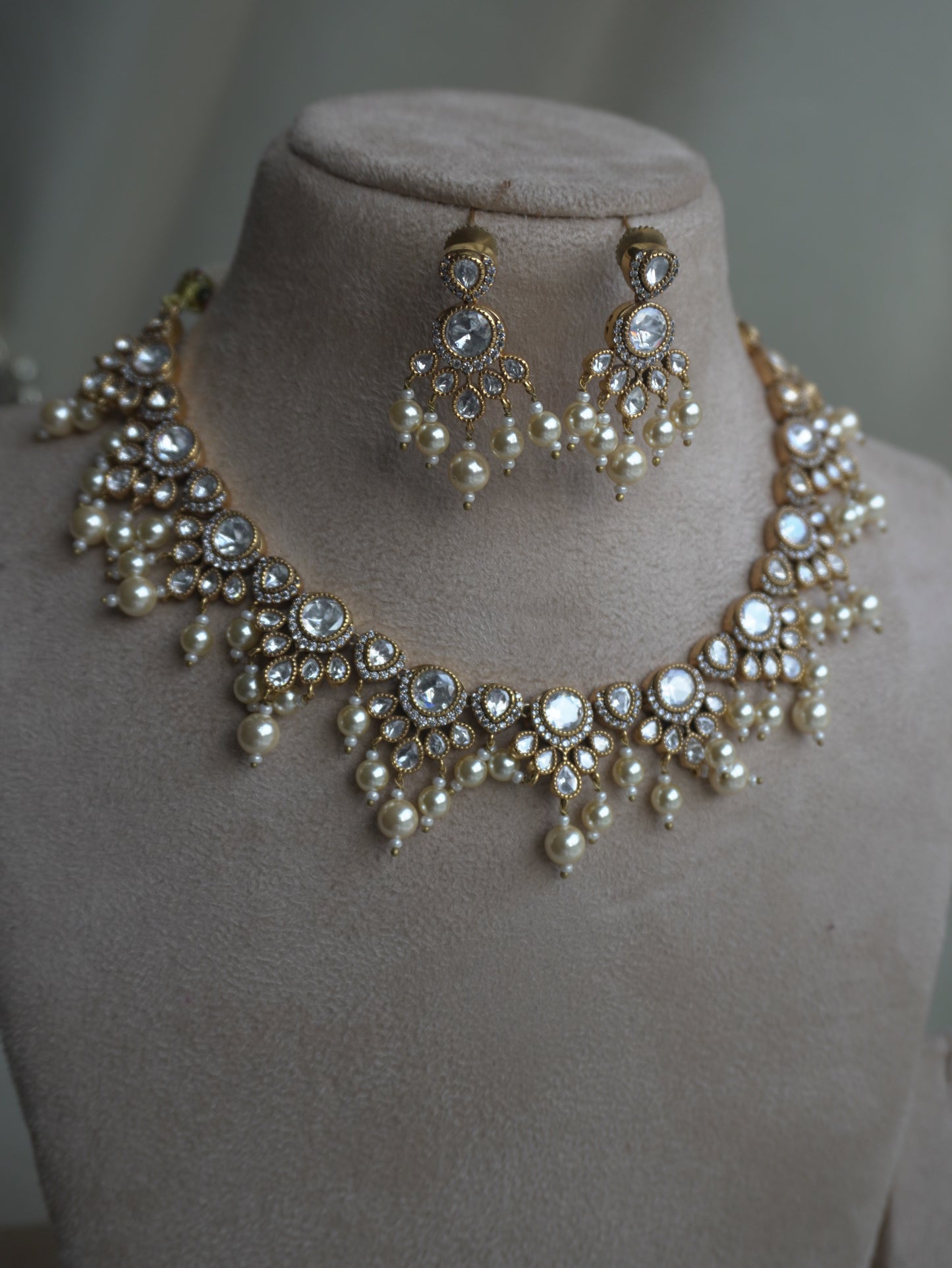 Ridhima Polki Necklace Set (Necklace & Earrings)