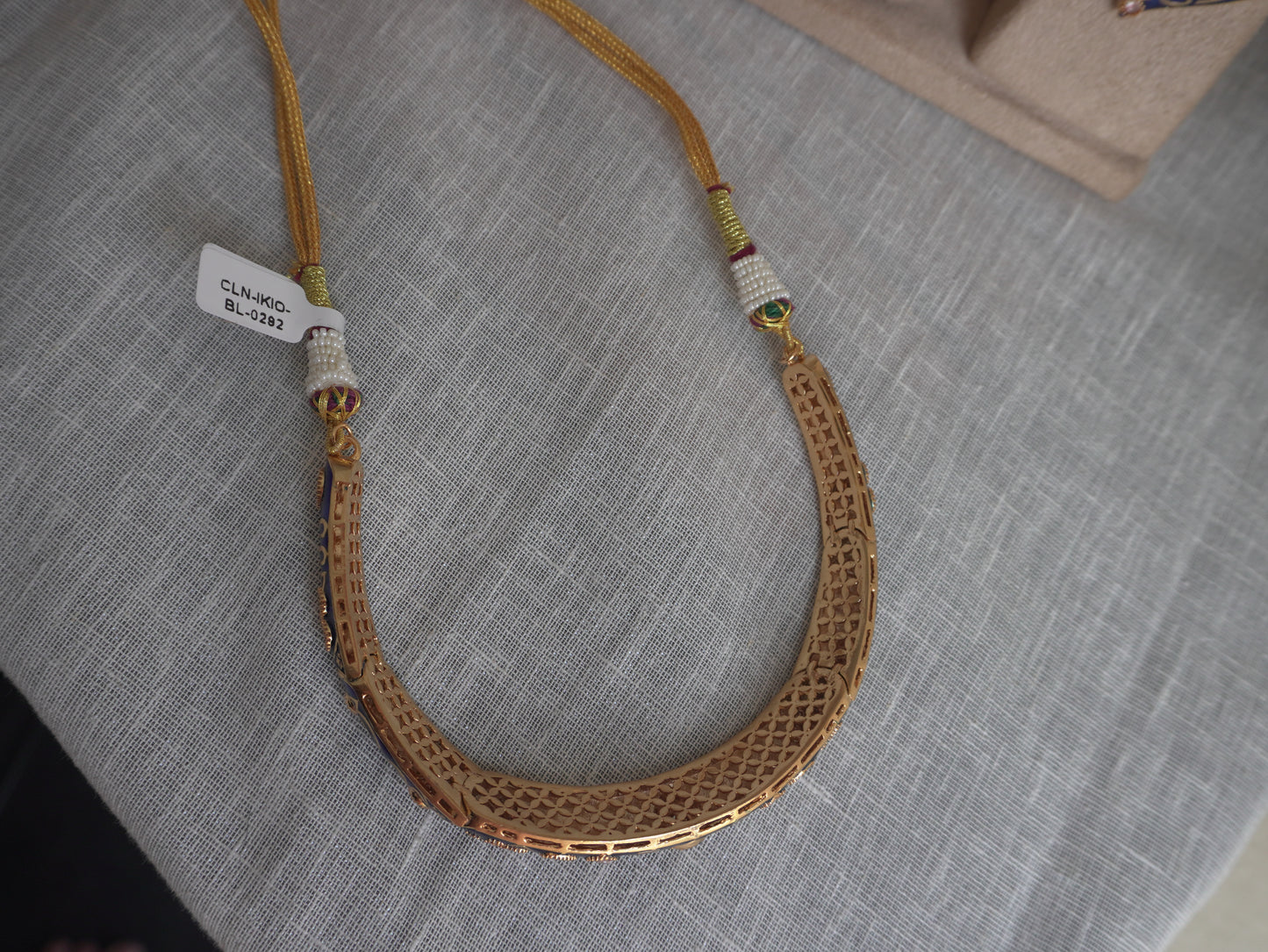 Royal Blue Hasli Necklace Set (Necklace & Earrings)