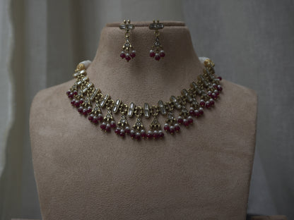 Regalia Antique Polki Ruby Necklace Set