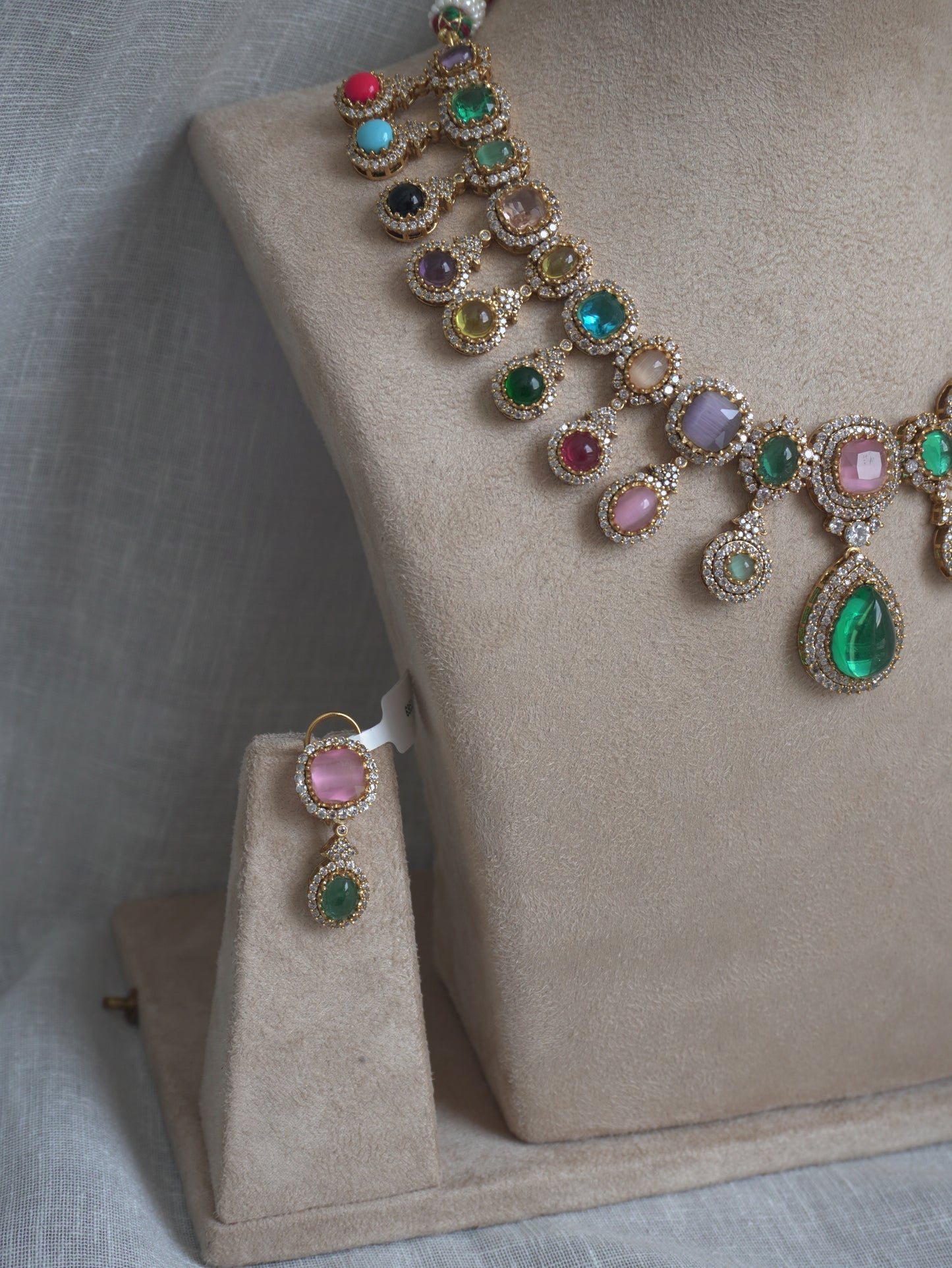 Multicolor Royal Drop Necklace Set