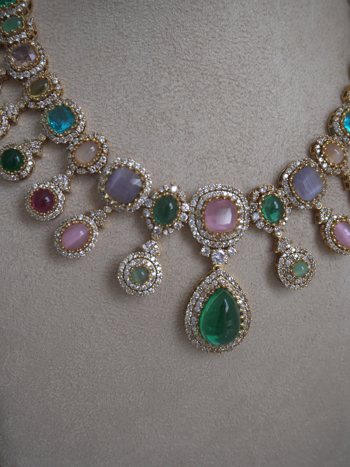Multicolor Royal Drop Necklace Set