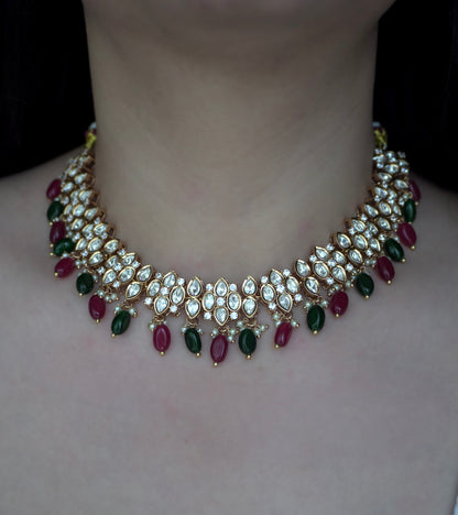 Multicolour Polki Riya Necklace Set
