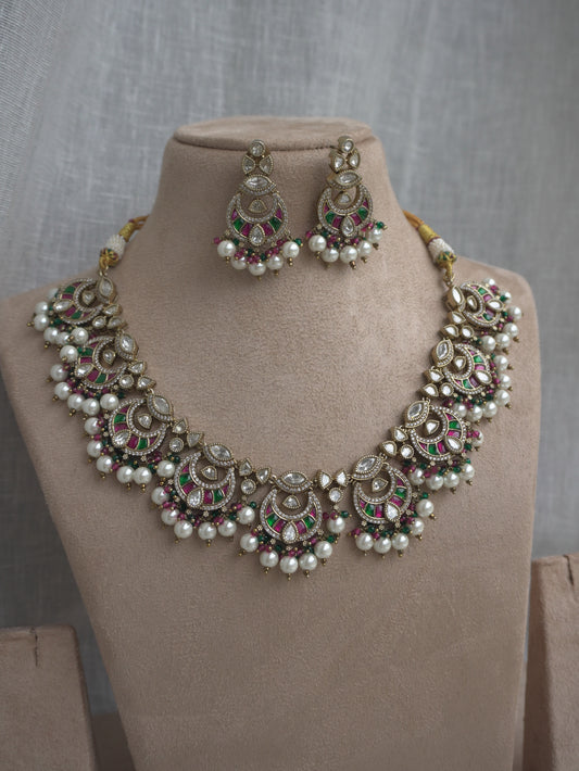 Aadhira Kundan Pearl Necklace Set