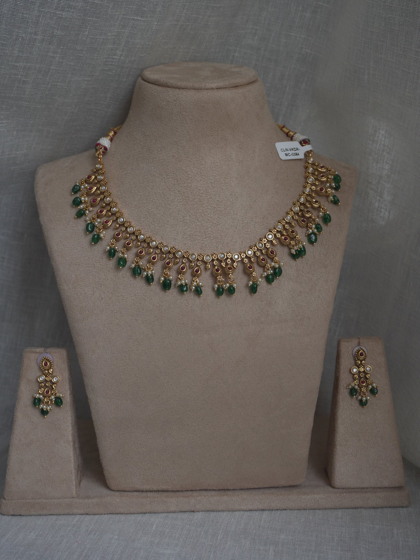 Ruby & Kundan Drop Necklace Set