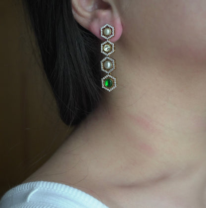 Victorian Hexa Necklace Set (Necklace & Earrings)