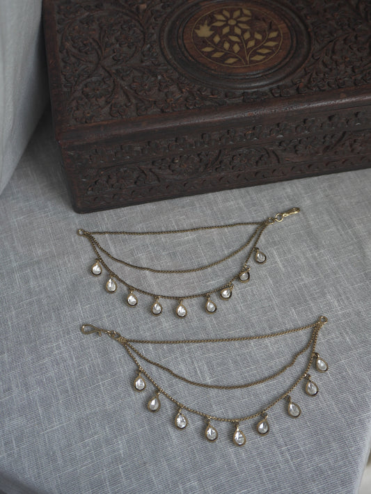 Saanvi Tear Polki Kaan Chain