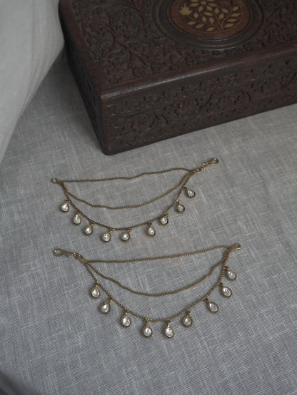 Saanvi Tear Polki Kaan Chain